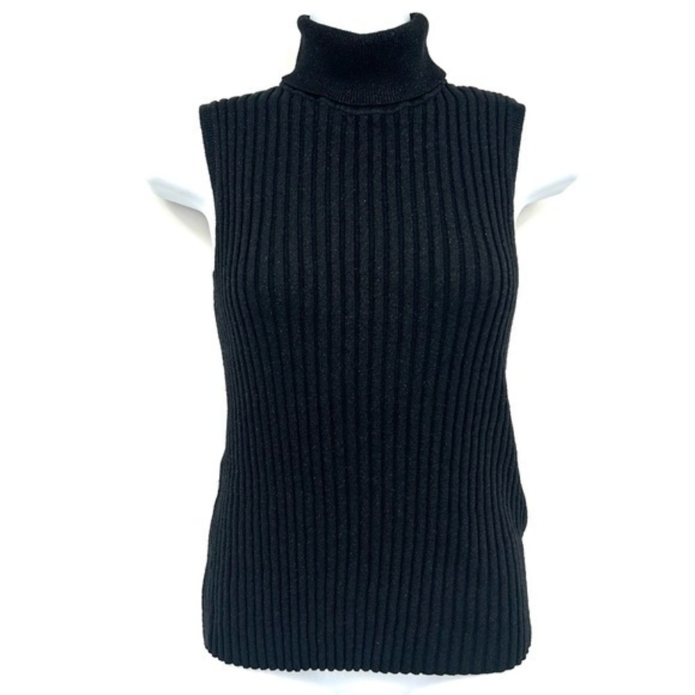 EXPRESS Black Size Large Sleeveless Turtleneck Top